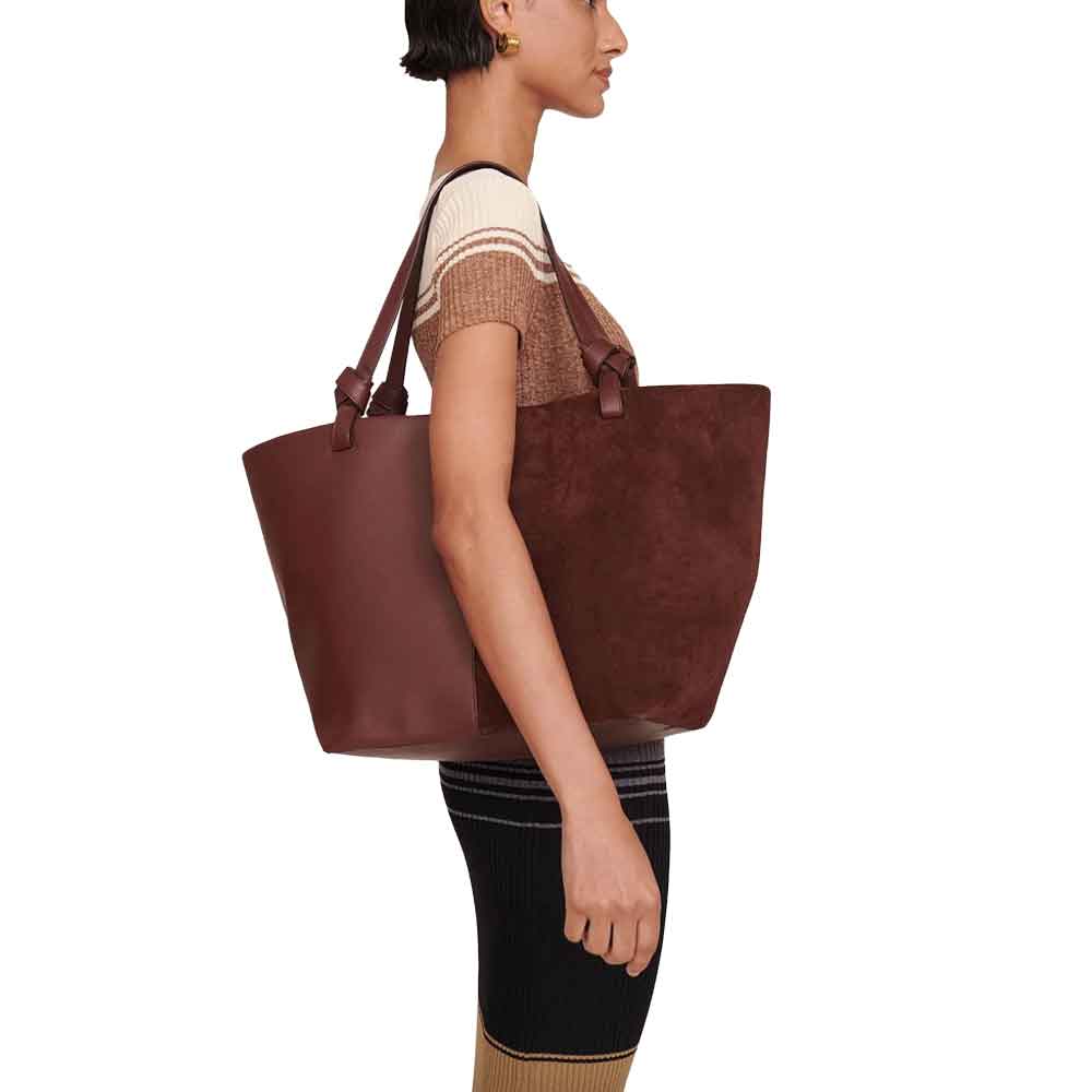 Ida Leather and Suede Tote Bag Staud GordonStuart